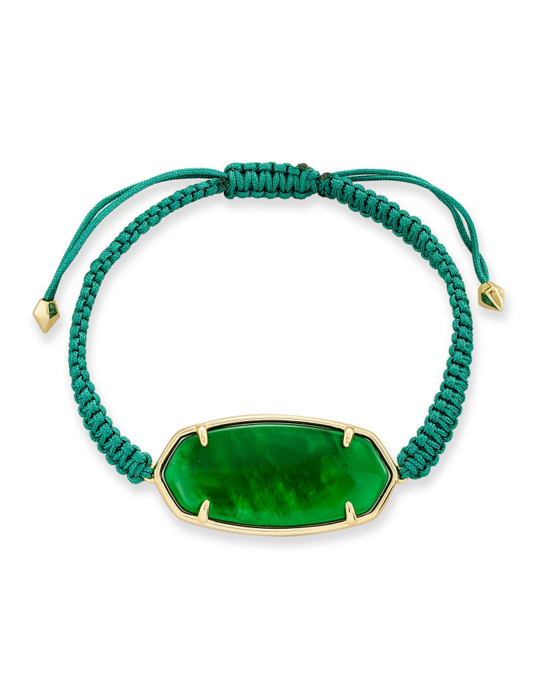 Elle Gold Friendship Bracelet in Emerald Green Illusion image number 0